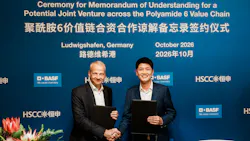Dr. Markus Kamieth, Chairman of the Board of Executive Directors of BASF SE, and Chen Zhong, President and CEO of Highsun Holding Group. Photo: BASF SE