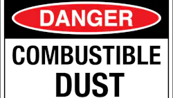 Combustible Dust danger sign