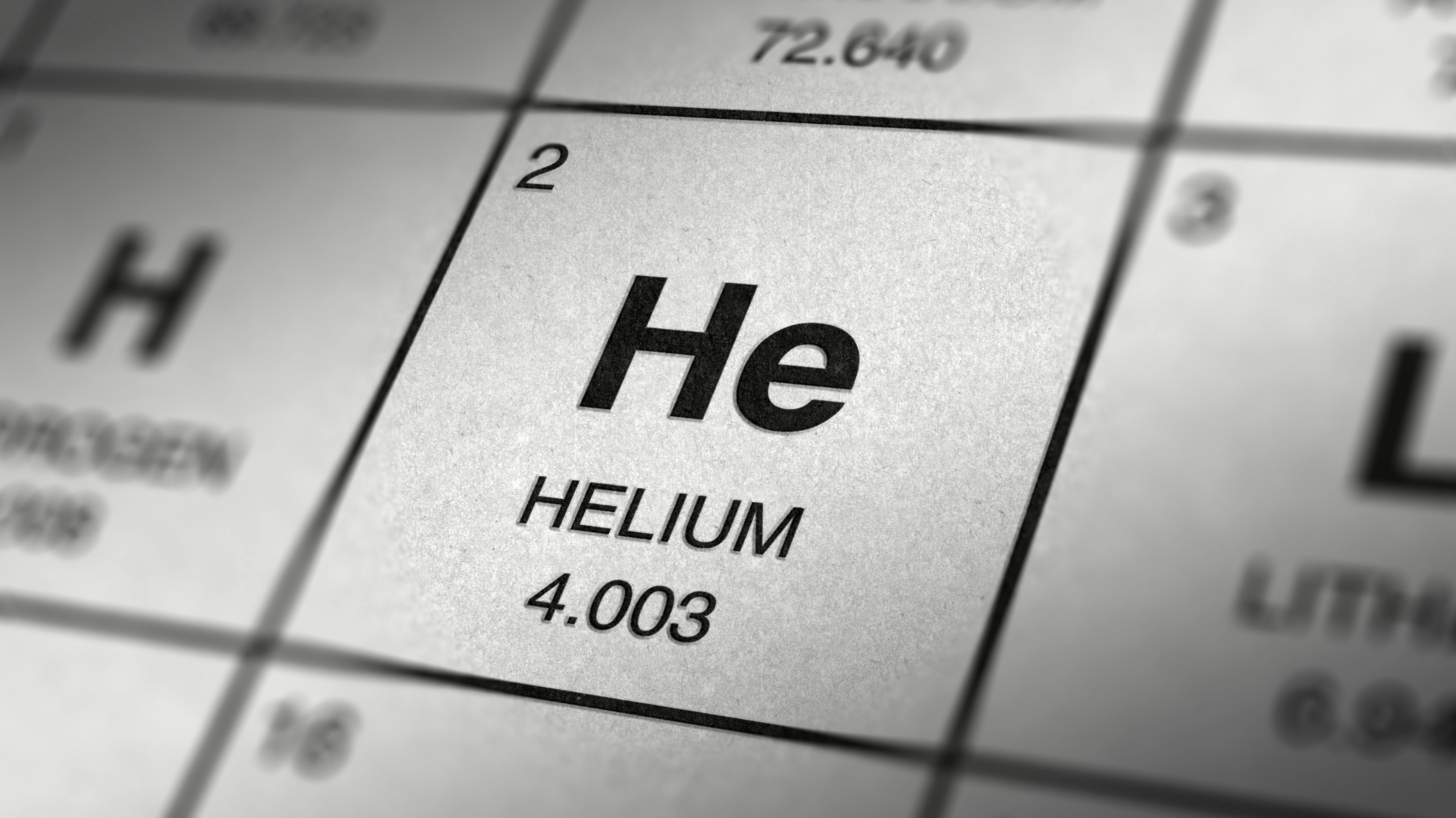 Helium on periodic table